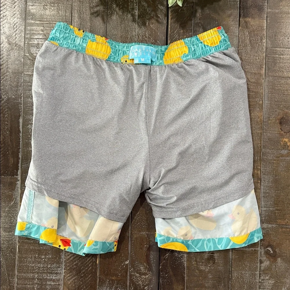 Coastal Swell Men's Blue Rubber Ducky Swim Trunks - Size Medium - Picture 9 of 9